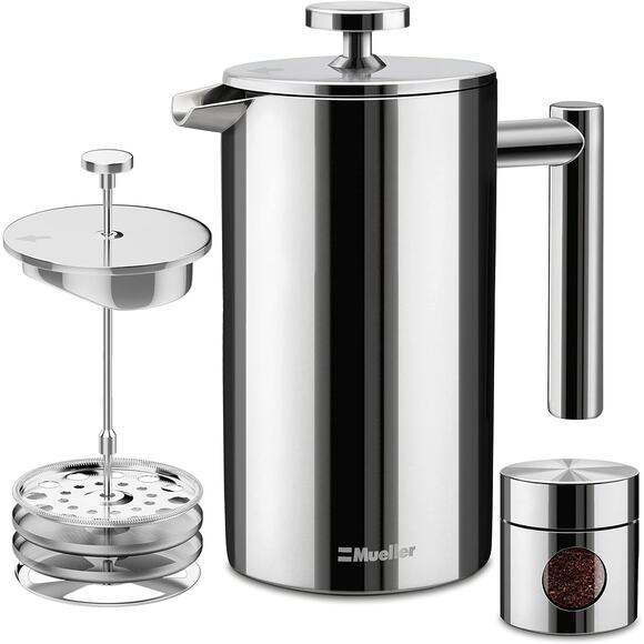 French Press Double Insulated 310 Stainless SteelCoffeeMaker 4 Level Filtration - Picture 1 of 9